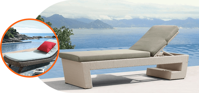 Chaise lounge sofa near river