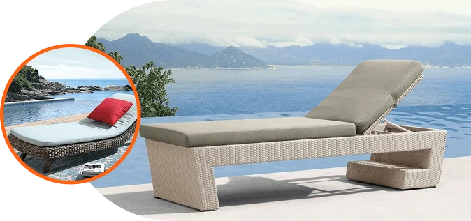 Chaise lounge sofa near river