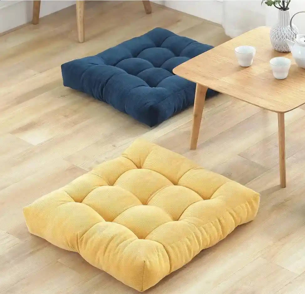 floor cushions near table