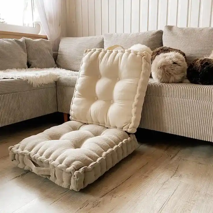 foldable tufted floor cushion