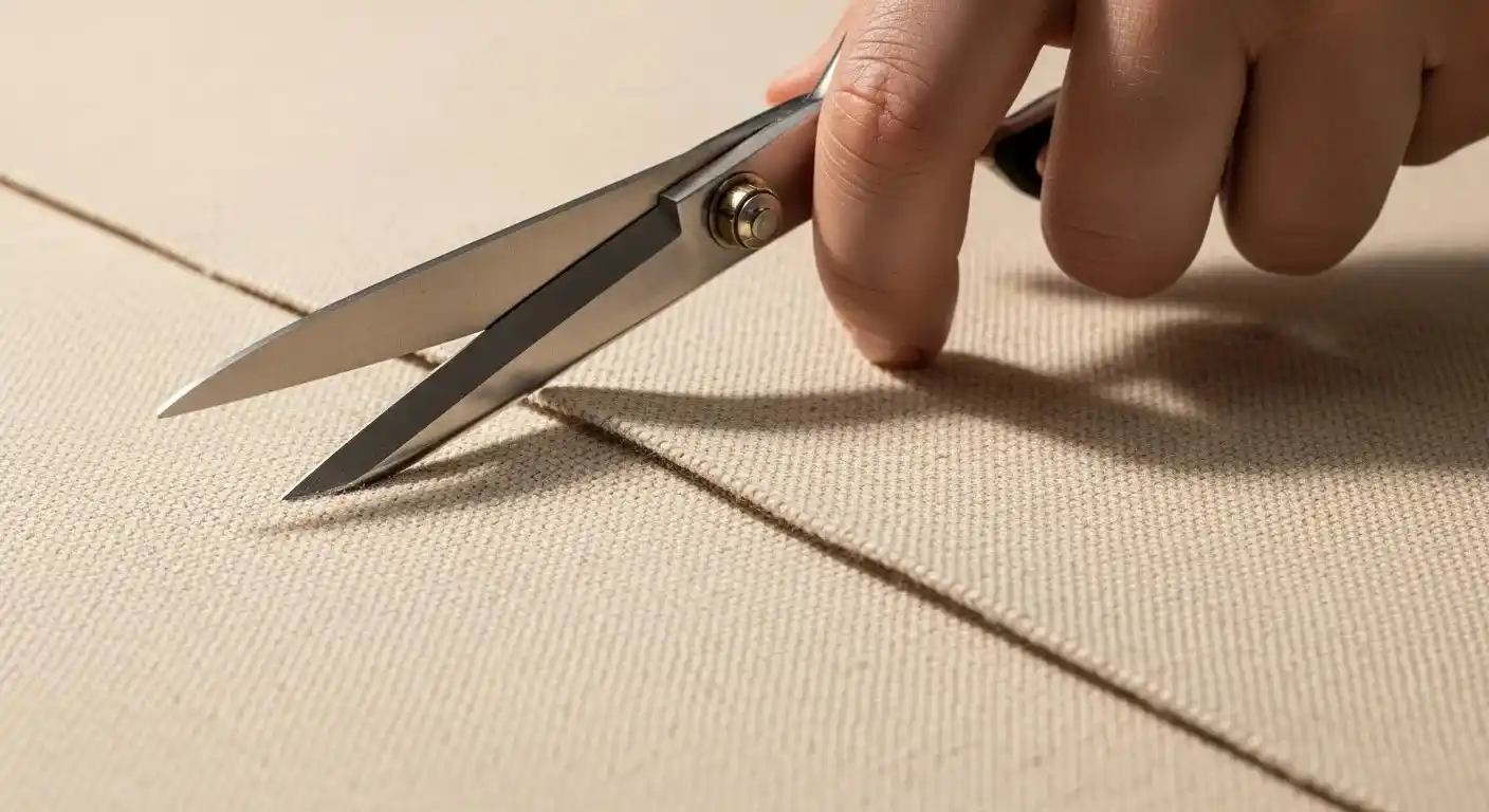 cushion upholstery fabric with scissors