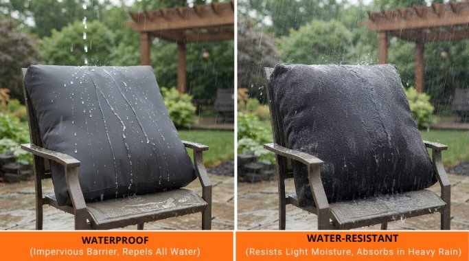 Waterproof vs Water-Resistant Outdoor Seat Cushions